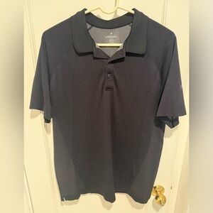 Fabletics Training Day Performance Black Polo Shirt Athletic 4-Way Stretch, L